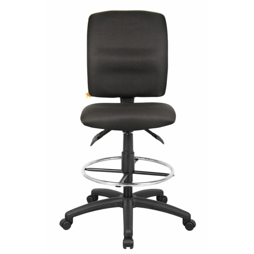 Image of Nicer Furniture Armless Multi-Function Drafting Chair - Black Fabric