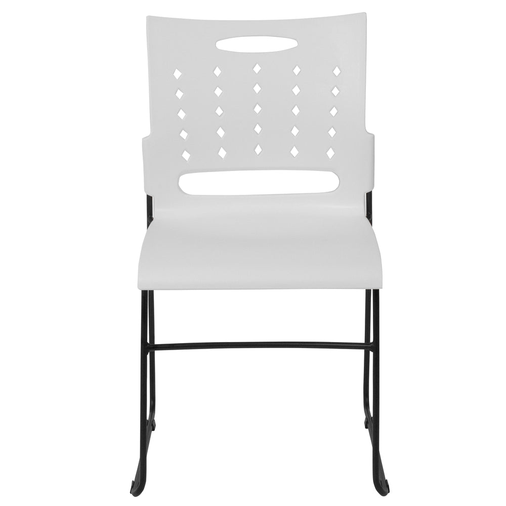 Image of Flash Furniture HERCULES Series Sled Base Stack Chair with Air-Vent Back - White