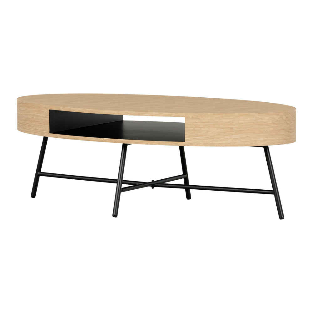 Image of South Shore Mezzy Oval Coffee Table - Pale Oak