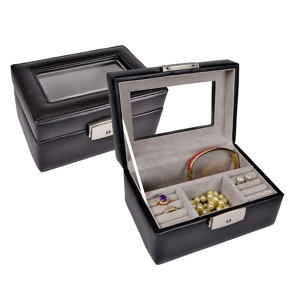 Image of Royce Leather Jewellery Box, Black