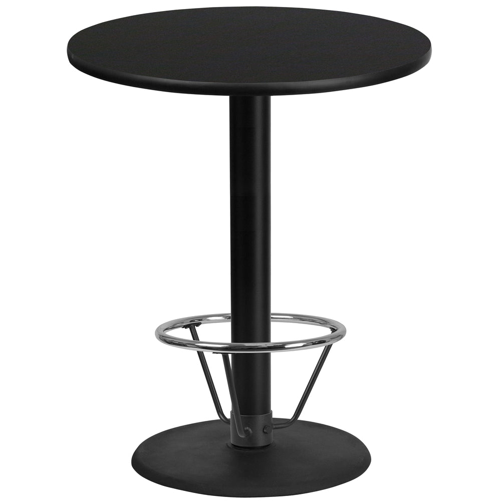 Image of Flash Furniture Laminate 36" Round Base Round Table, Black (XURD36BKTR24B4F)