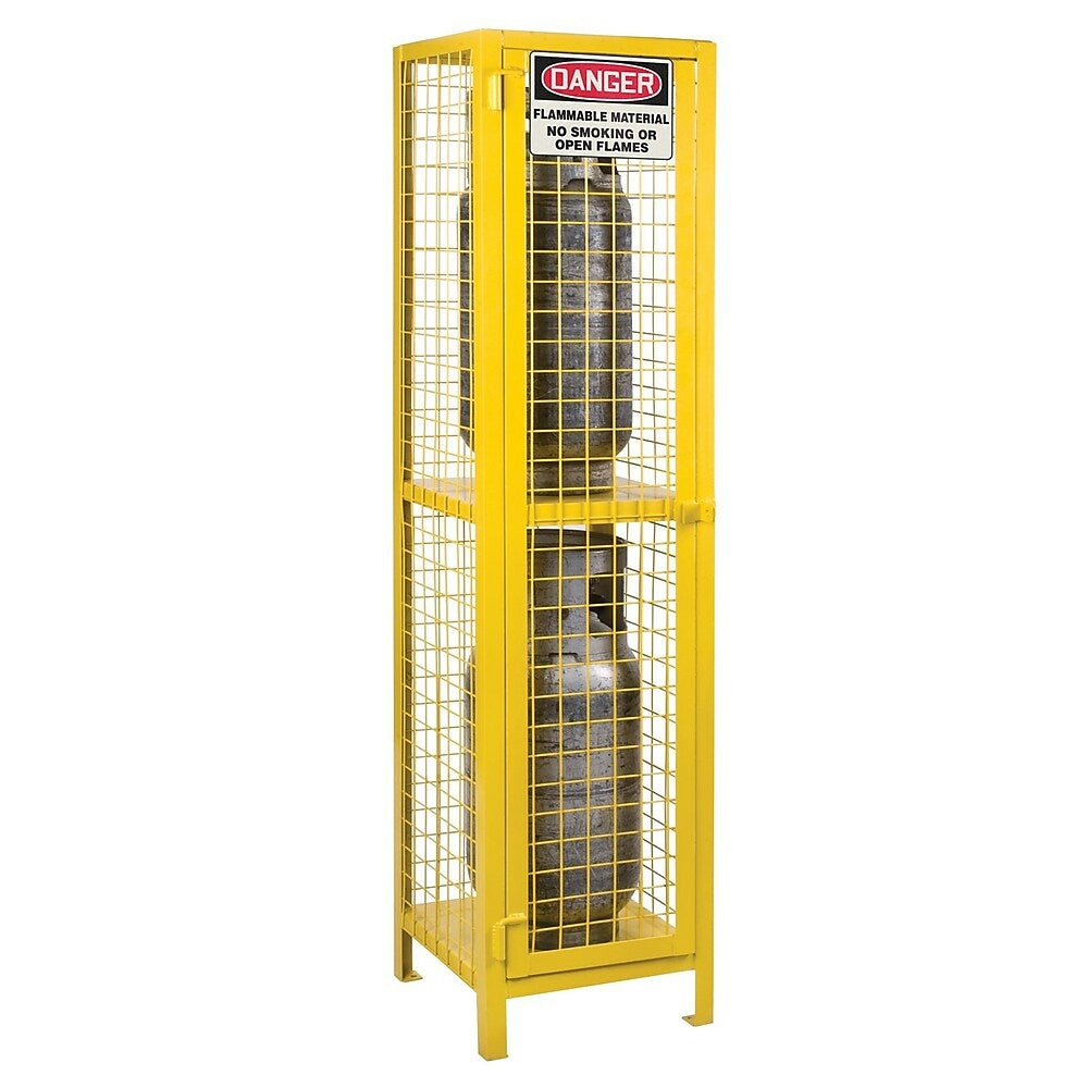 Image of Kleton Gas Cylinder Cabinets, 2 Cylinder Capacity, 17" W x 17" D x 69" H, Yellow