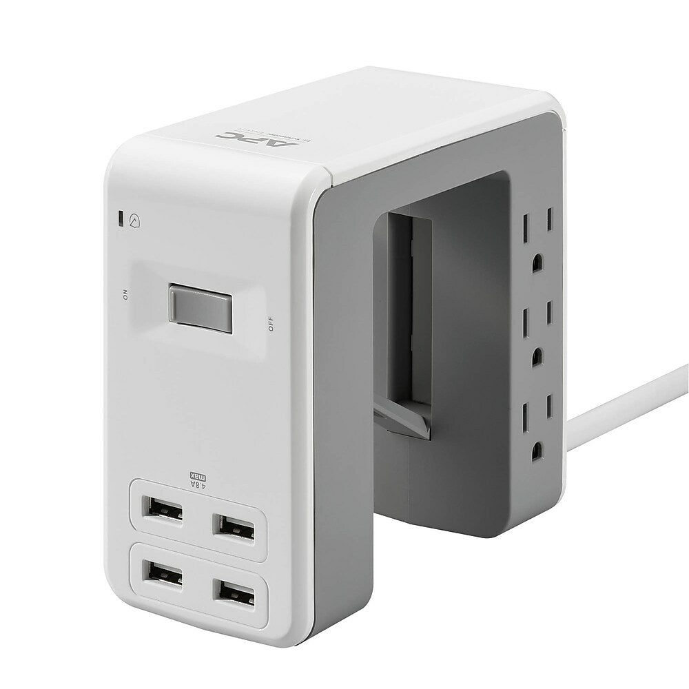 Image of APC 6-Outlet SurgeArrest Essential Surge Protector with 4 USB Ports (PE6U4W), White