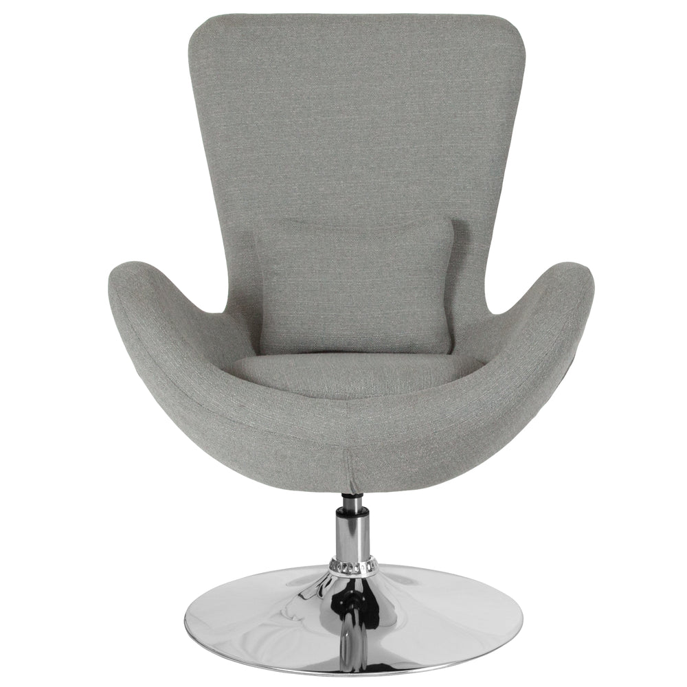 Image of Flash Furniture Egg Series Side Reception Chair - Light Grey Fabric