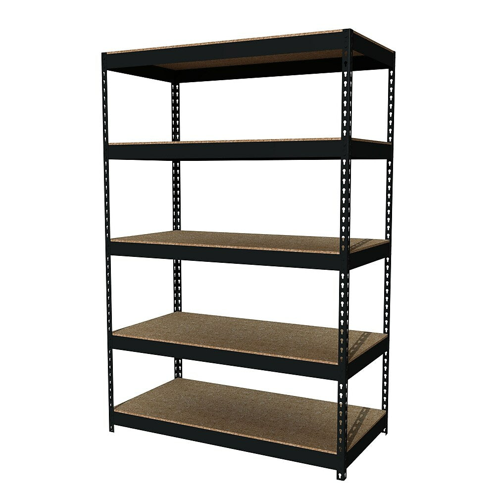 Image of Hirsh Iron Horse Rivet 5-Shelf, 72"H x 48"W x 24"D, Metal, Black