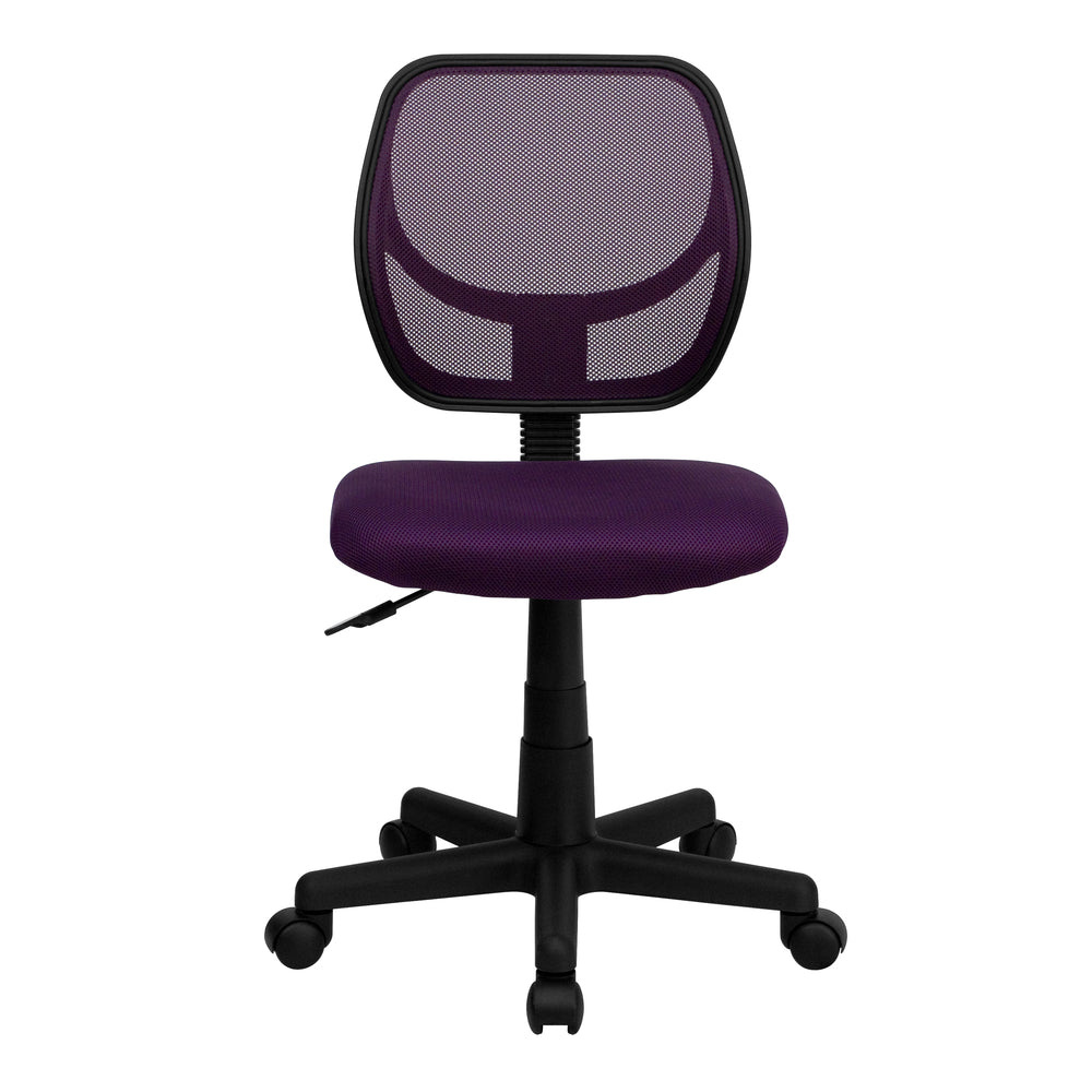 Image of Flash Furniture Mid-Back Purple Mesh Swivel Task Chair