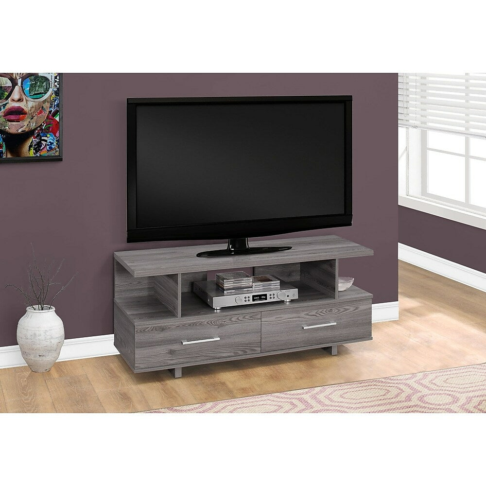 Image of Monarch Specialties - 2608 Tv Stand - 48 Inch - Console - Storage Cabinet - Living Room - Bedroom - Laminate - Grey
