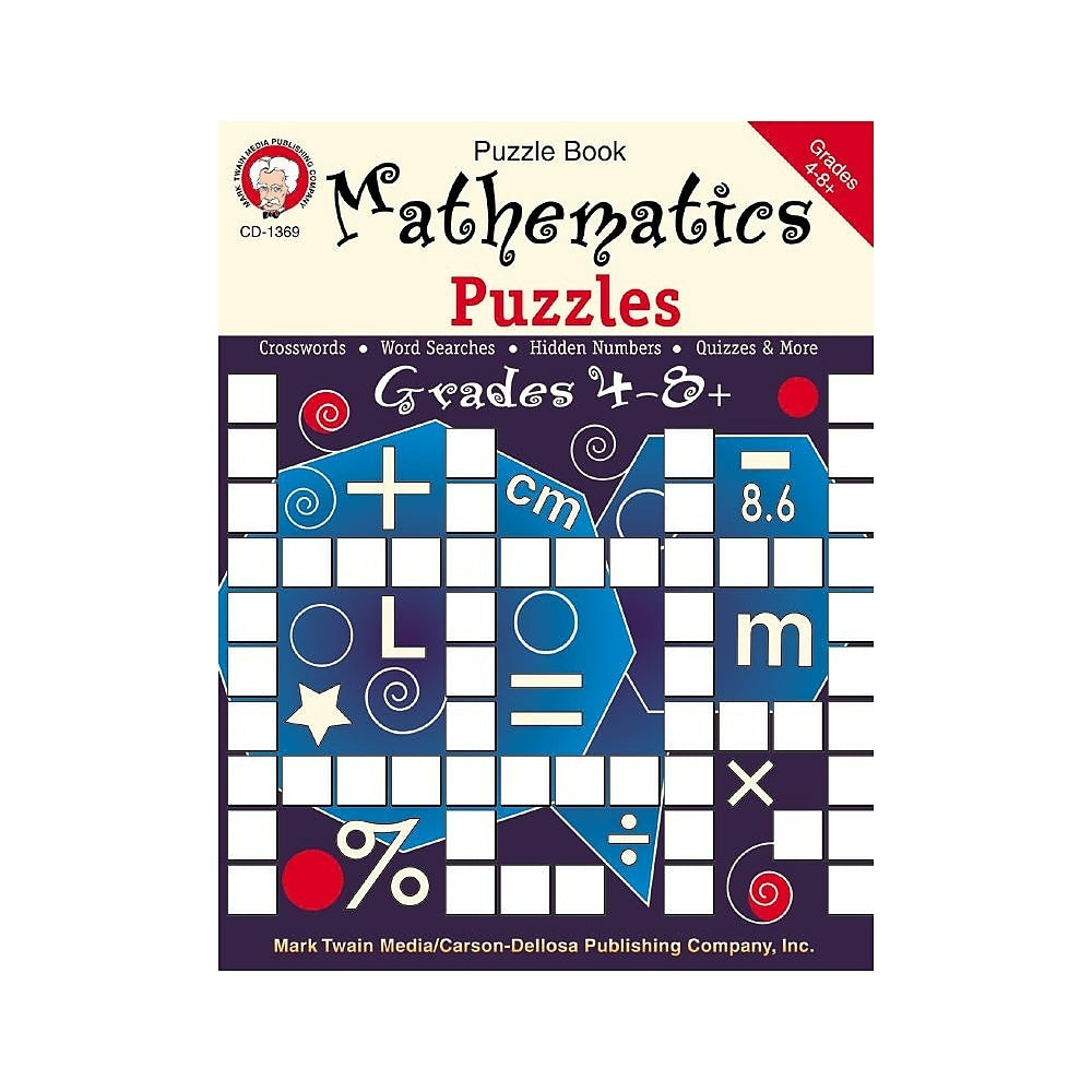 Image of eBook: Mark Twain 1369-EB Mathematics Puzzles - Grade 4 - 8