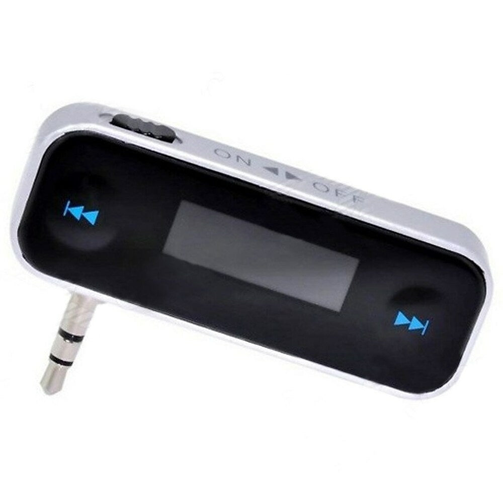 Image of Exian Aux FM Transmitter Wireless with SilverButtons, Rectangular, Black
