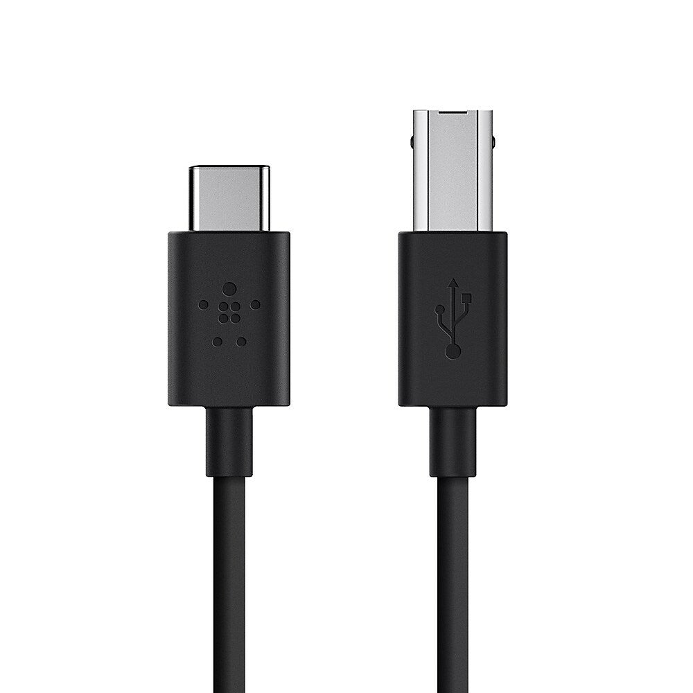 Image of Belkin 2.0 USB-C to USB-B Printer Cable, 6', Black (F2CU035BT06-BLK)