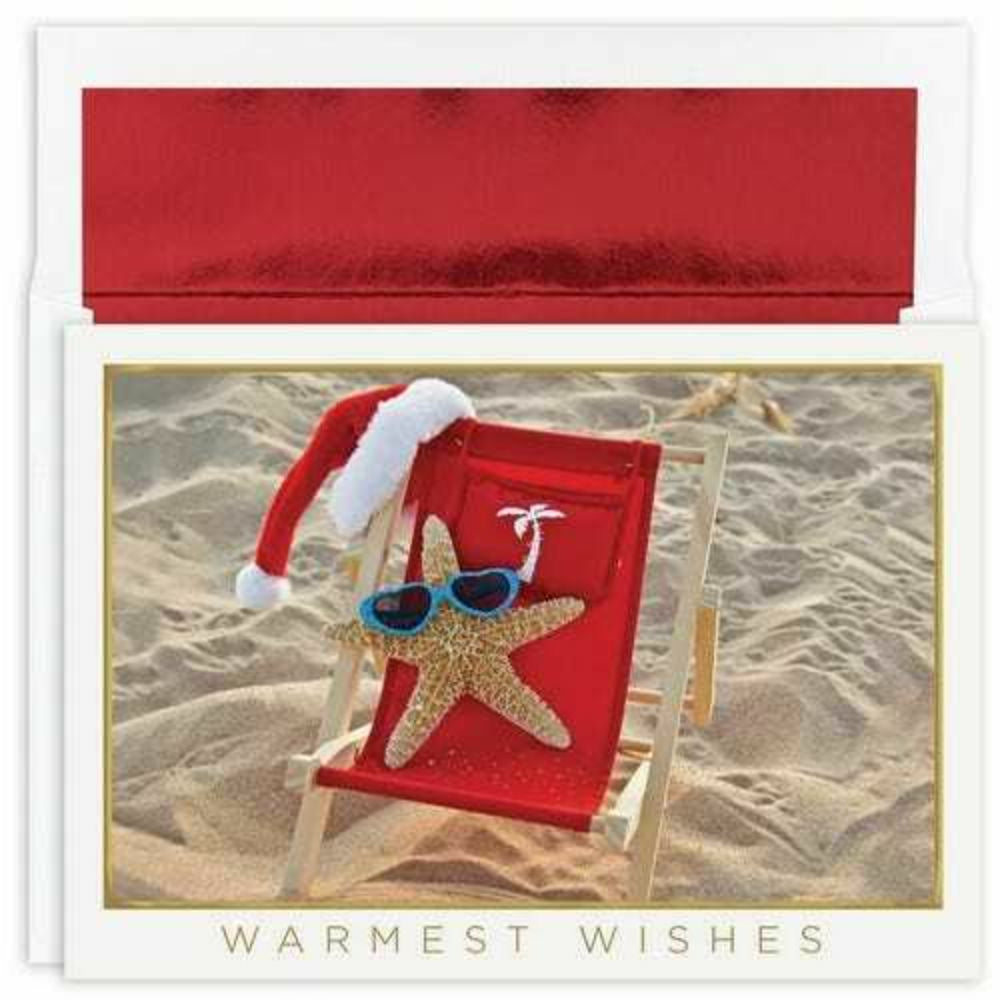 Image of JAM Paper Christmas Cards & Matching Envelopes Set - Starfish Santa - 18 Pack