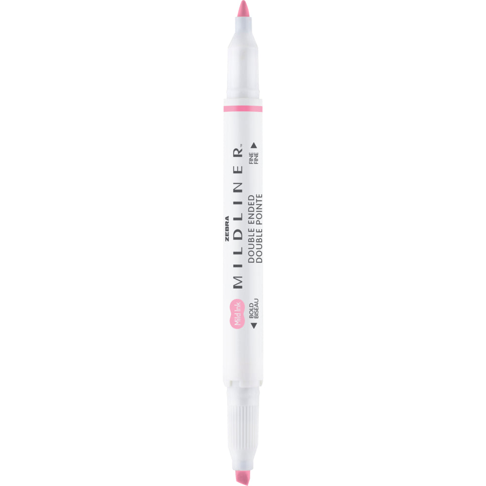 Image of Zebra Mildliner Double Ended Highlighter - Baby Pink