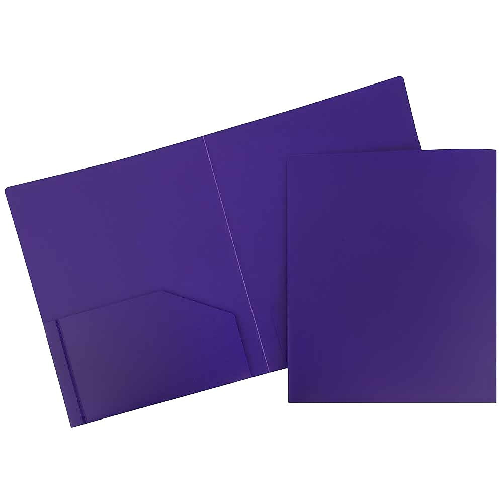 Image of JAM Paper Plastic Heavy Duty Folder, Purple, 12 Pack (383Hpug)