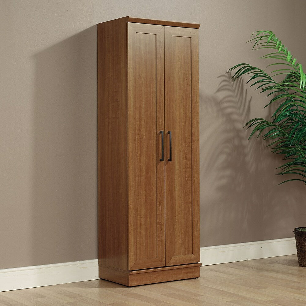 Image of Sauder Home Plus Storage Cabinet, Sienna Oak Finish, Brown