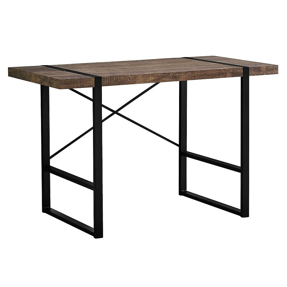 Image of Monarch Specialties I 7314 Computer Desk - 48"L, Brown Reclaimed Wood, Black Metal