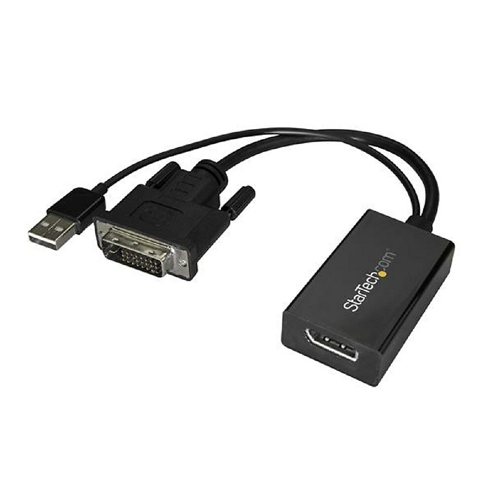 Image of StarTech DVI to DisplayPort Adapter with USB Power (DVI2DP2)