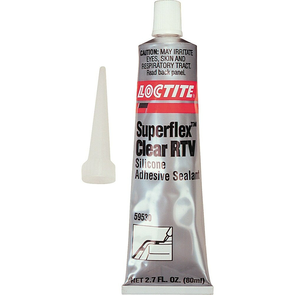 Image of Superflex Clear Rtv Silicone Adhesive Sealant, Ac196, 80ml, 12 Pack