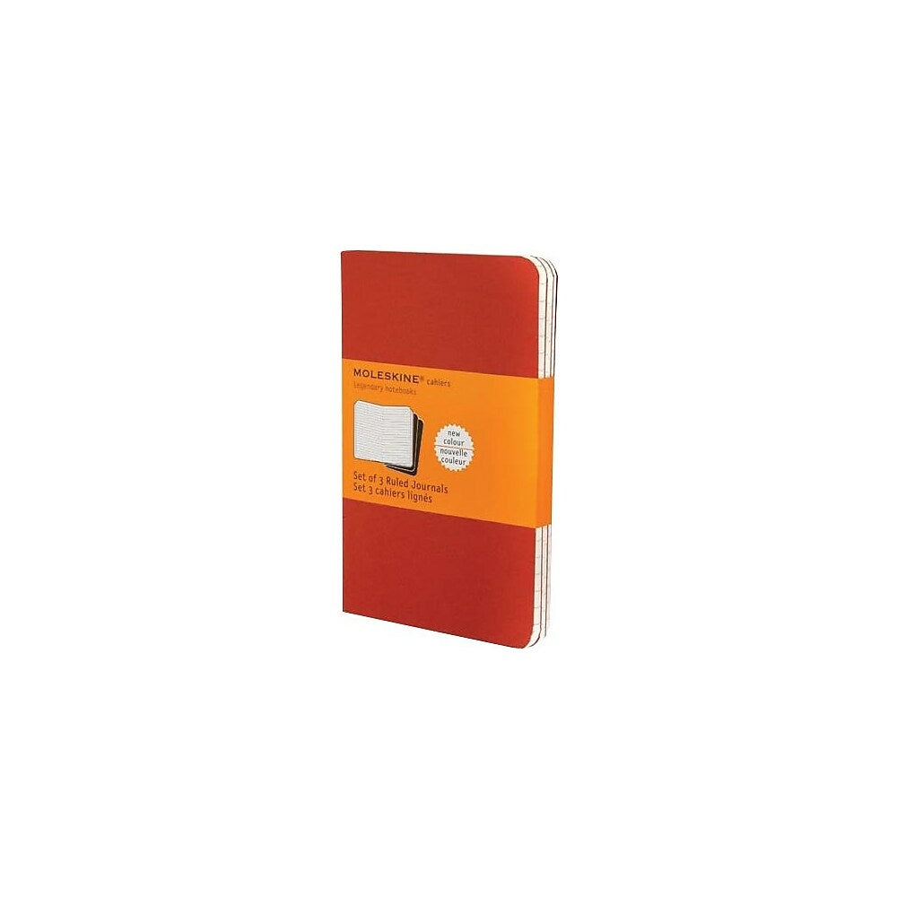 Image of Moleskine Cahier Pocket Ruled Journal - 3-1/2" x 5-1/2" - Red - 3 Pack