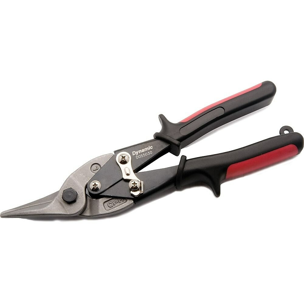 Image of Dynamic Tools 10" Aviation Snips, Cuts Left, Red Handle
