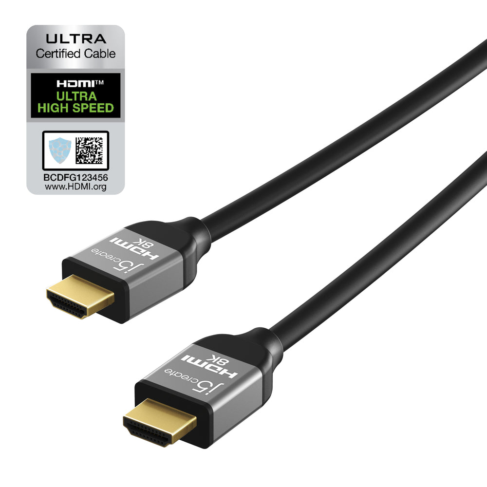 Image of J5Create JDC53 Ultra High Speed 8K UHD HDMI Cable - Grey, Black