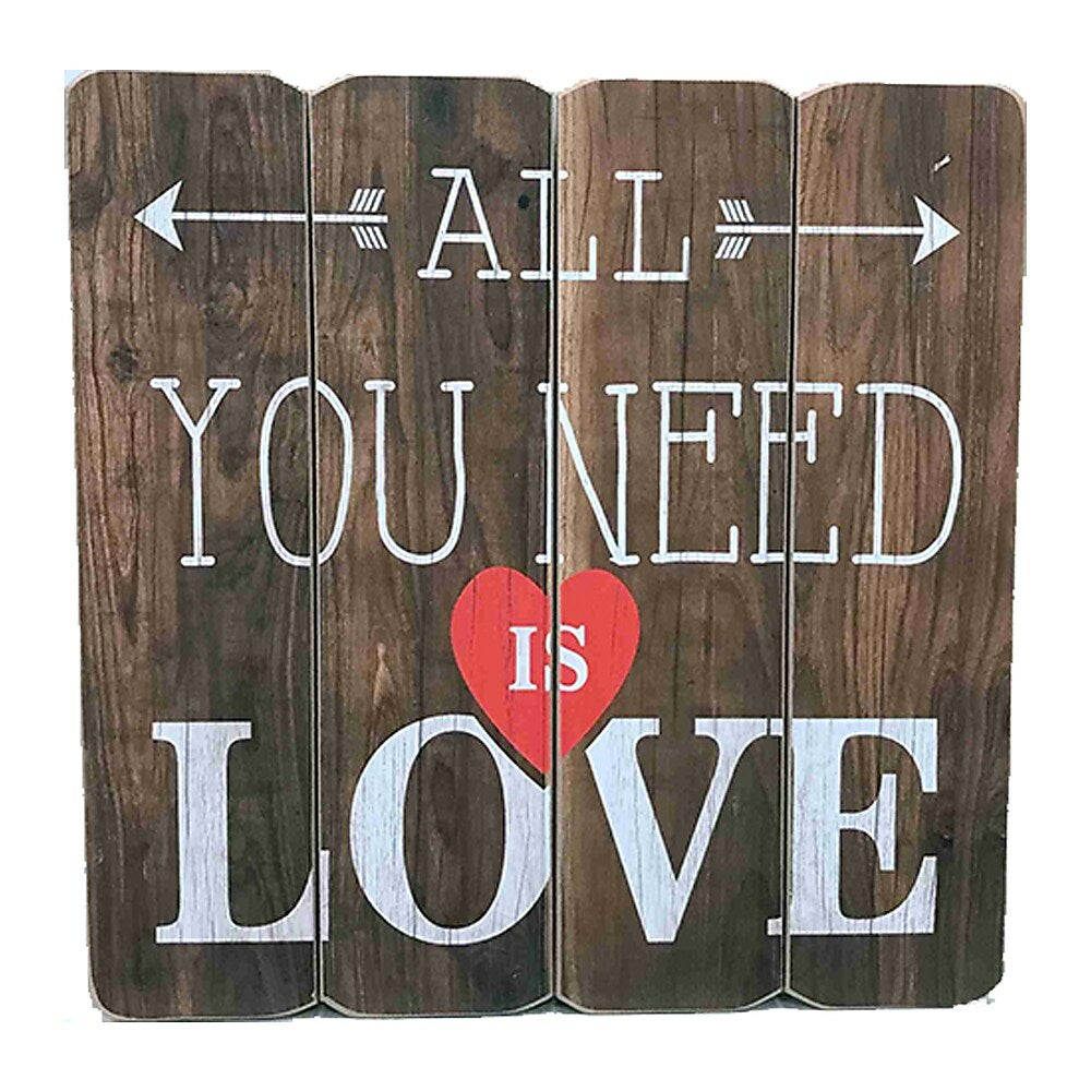 Image of Sign-A-Tology Vintage Wooden Sign - 16" x 16" - All You Need is Love