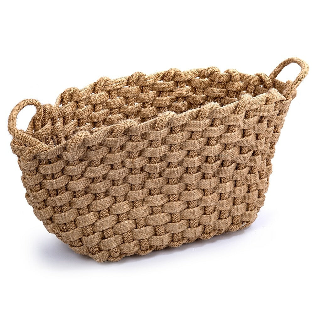 Image of Truu Design Chunky Braided Jute Basket, 10 x 20 inches, Natural