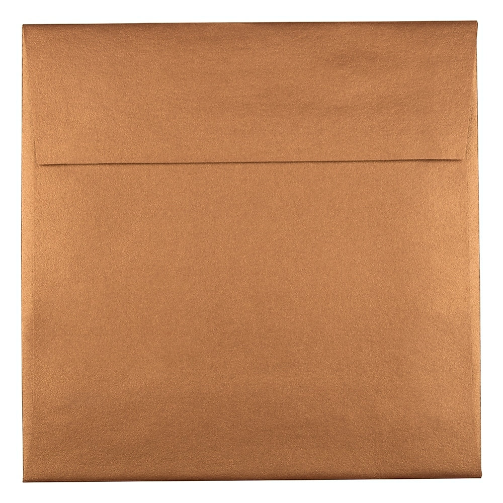 Image of JAM Paper 6 x 6 Square Envelopes, Stardream Metallic Copper, 250 Pack (184392H), Brown