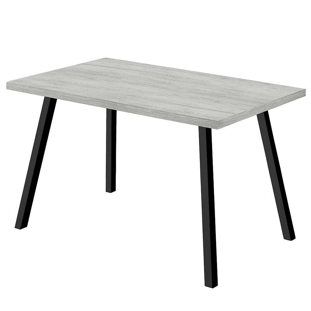 Image of Monarch Specialties - 1136 Dining Table - 60" Rectangular - Kitchen - Dining Room - Metal - Laminate - Grey - Black