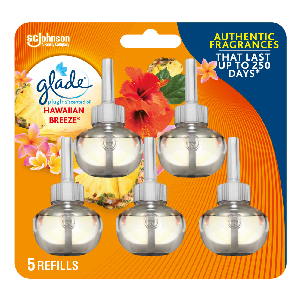Image of Glade PlugIns Scented Oil Air Freshener Refill - Hawaiian Breeze - 5 Pack