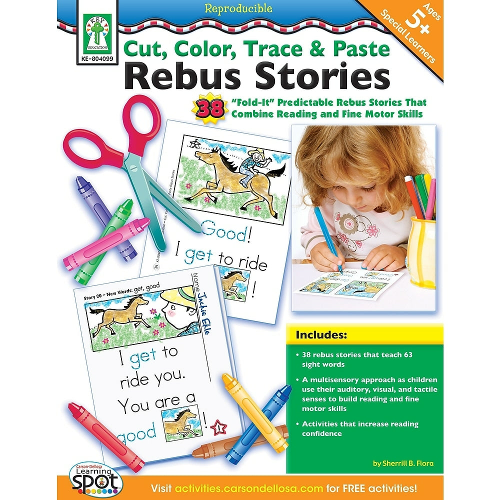 Image of eBook: Key Education 804099-EB Cut, Color, Trace & Paste Rebus Stories - Grade K - 2