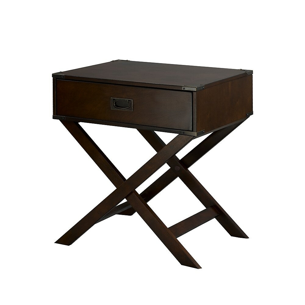 Image of Brassex Soho Accent Table with Storage, Espresso