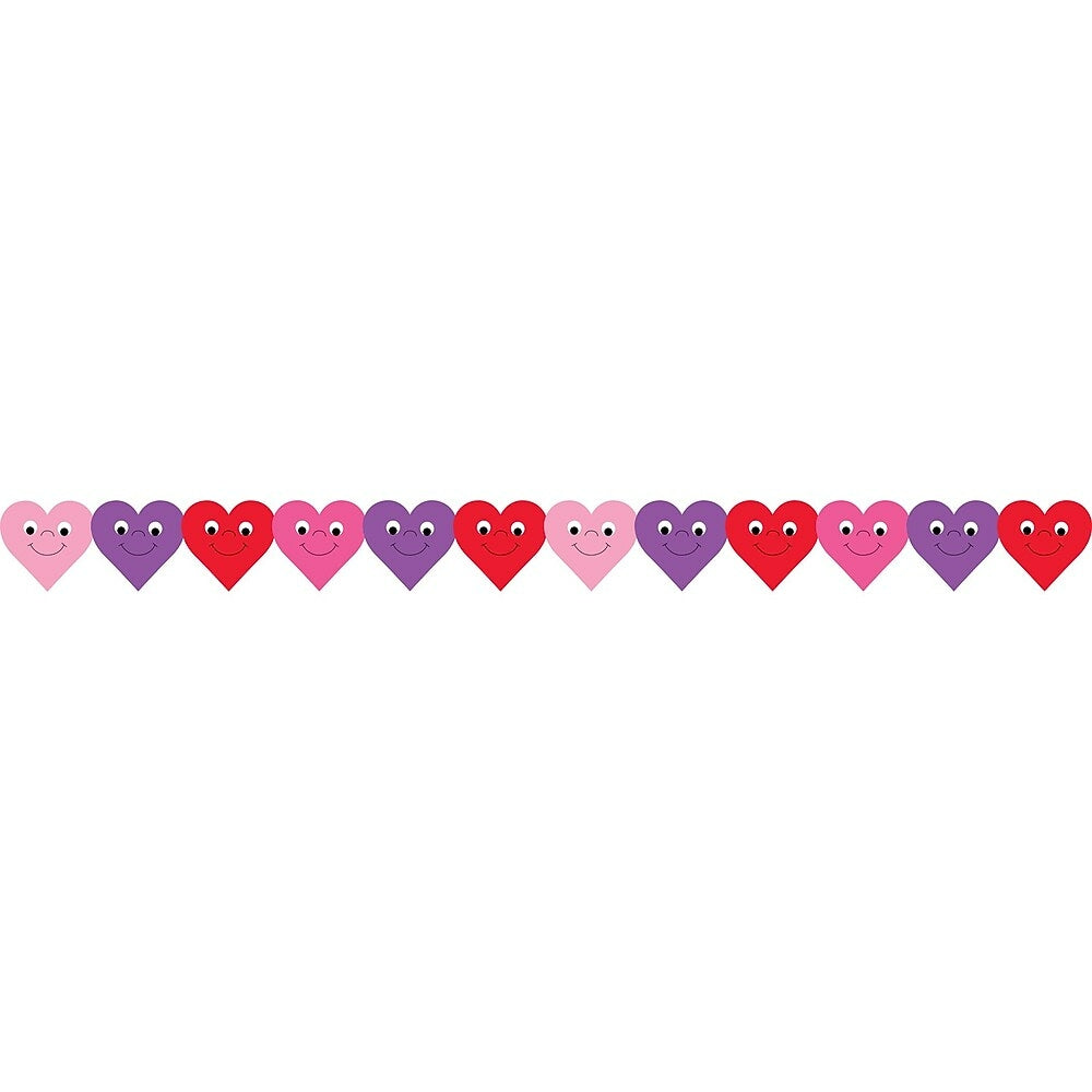 Image of Hygloss 36' Die Cut Classroom Border, Happy Hearts, 72 Pack, 12 Pack