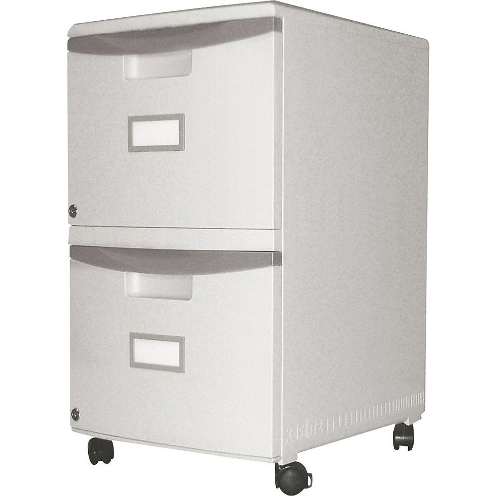 Image of Storex Locking File Double Drawer, White