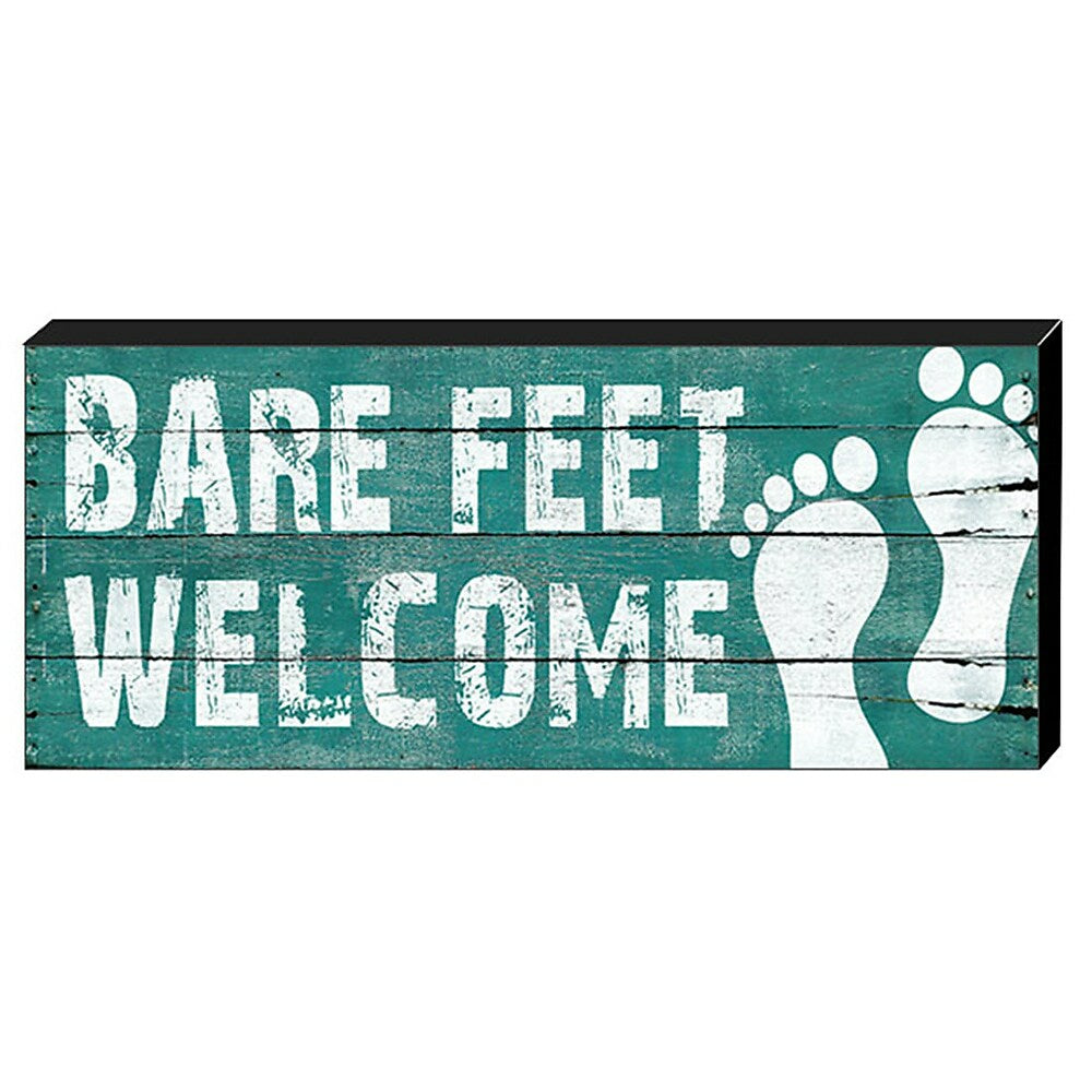 Image of Sign-A-Tology Bare Feet Vintage Block Sign - 8" x 19" x 1.5"