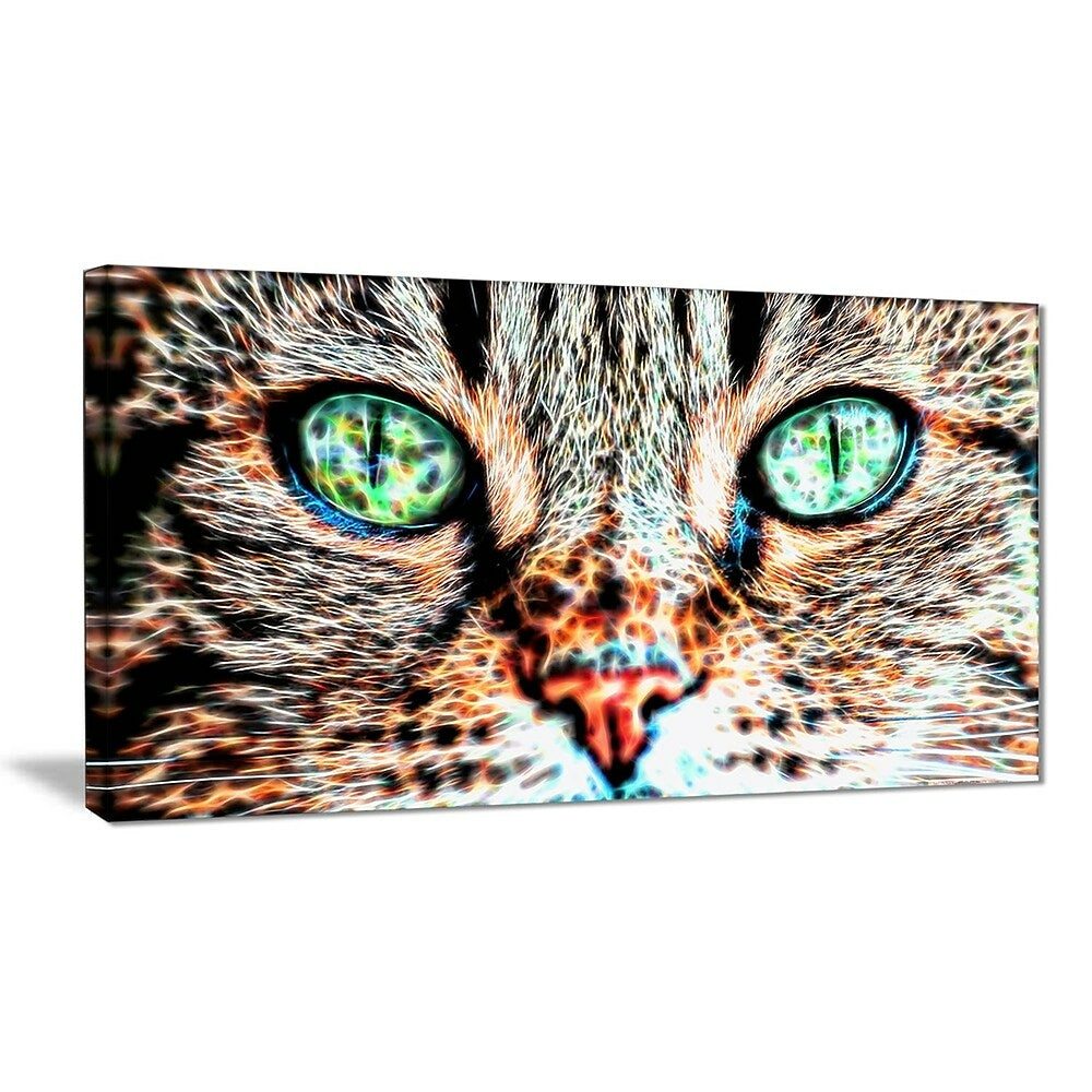 Image of Designart Windows to the Soul Cat Eyes Canvas Art, (PT2411-32x16)