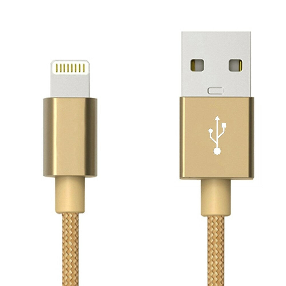 Image of Exian Lightning Nylon Braided Cable 1 Meter, Gold (CC-083-GOLD)