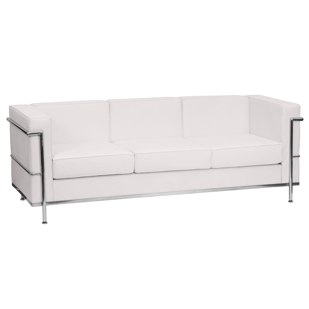 Image of Flash Furniture HERCULES Regal Series Contemporary Melrose LeatherSoft Sofa with Encasing Frame White