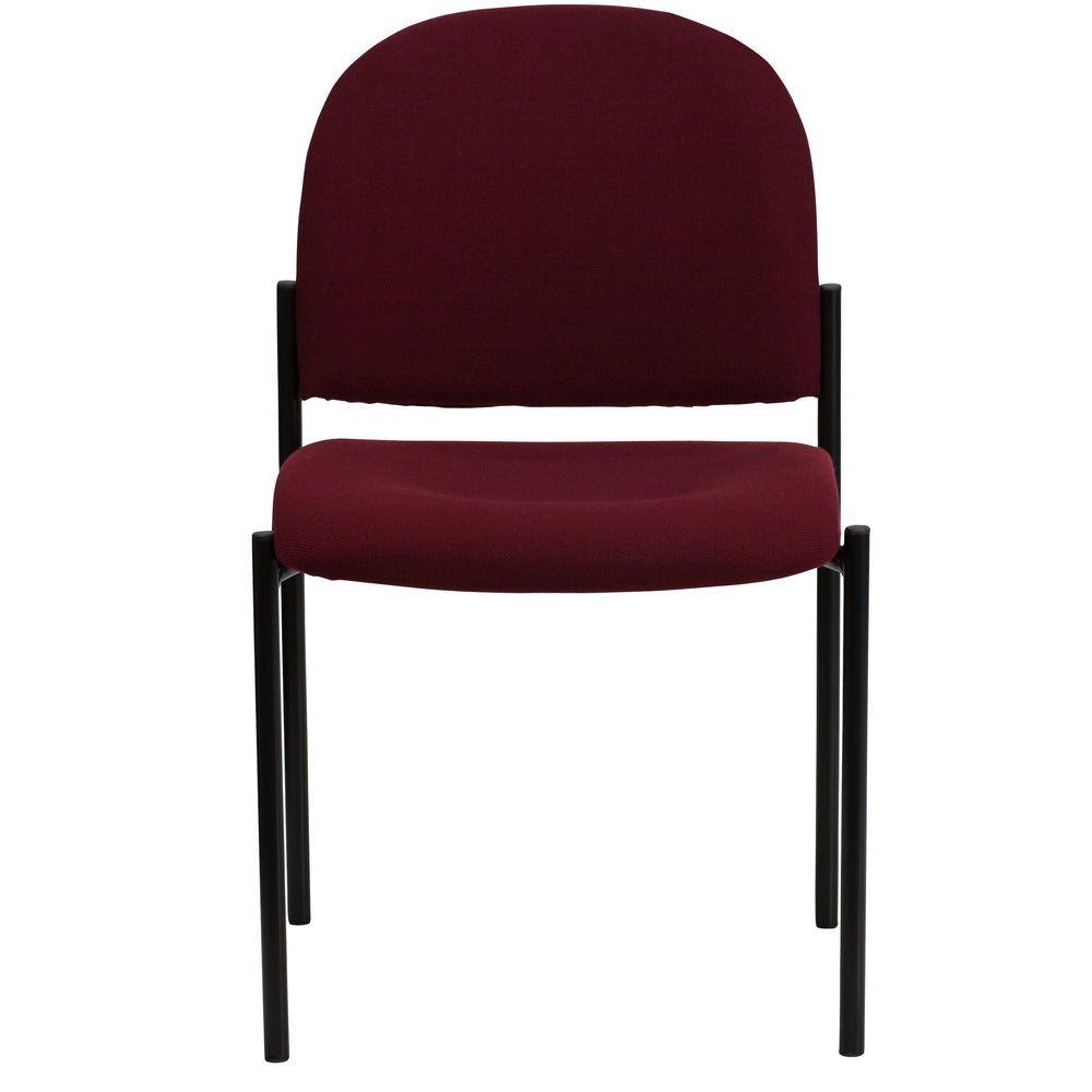 Image of Flash Furniture Comfort Burgundy Fabric Stackable Steel Side Reception Chair, Red