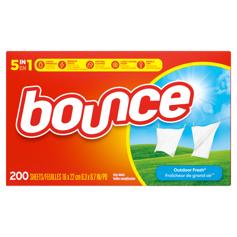 Image of Bounce Dryer Sheets - Outdoor Fresh scent - 200 Sheets