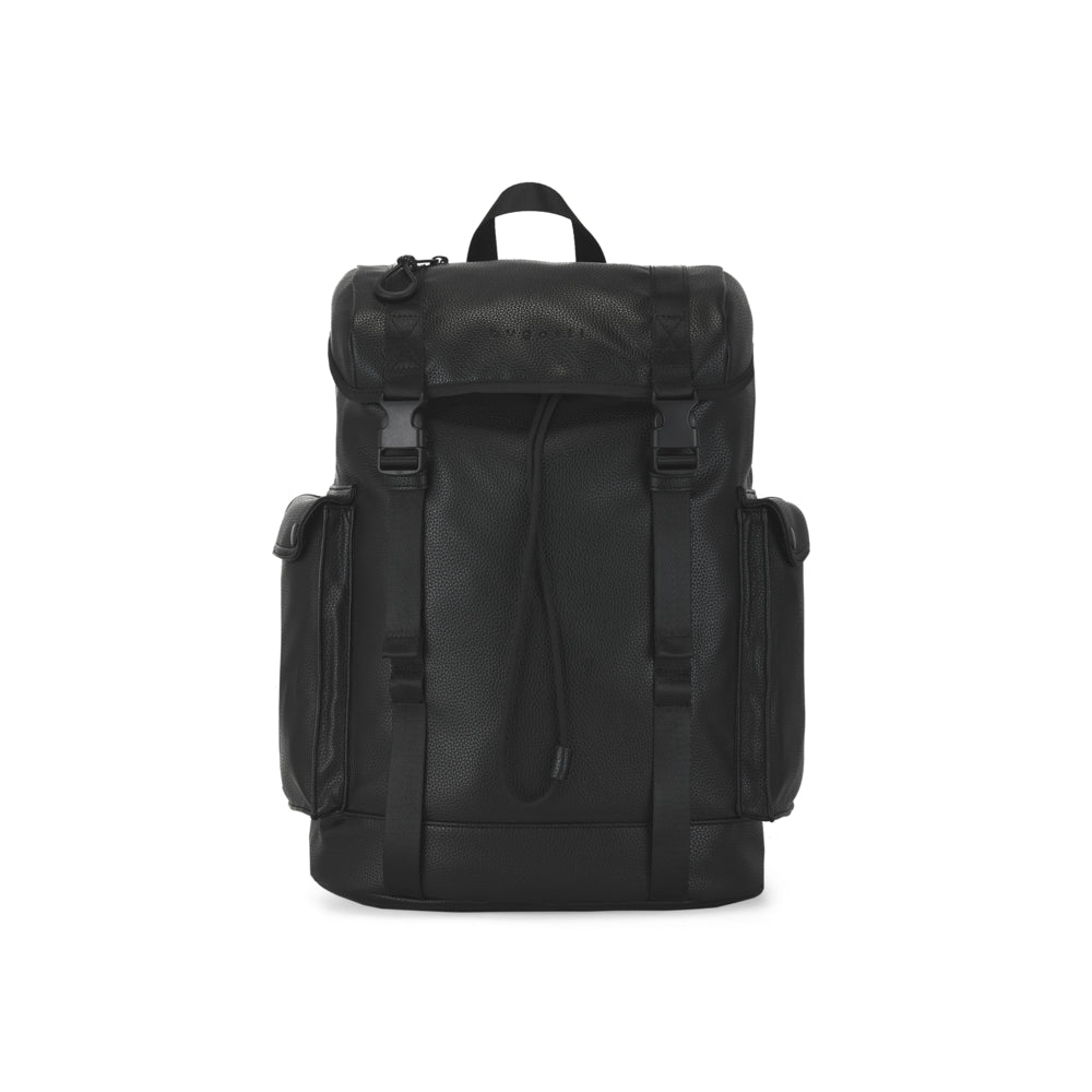 Image of Bugatti Pebble Vegan Leather Backpack - Black, Black_74085