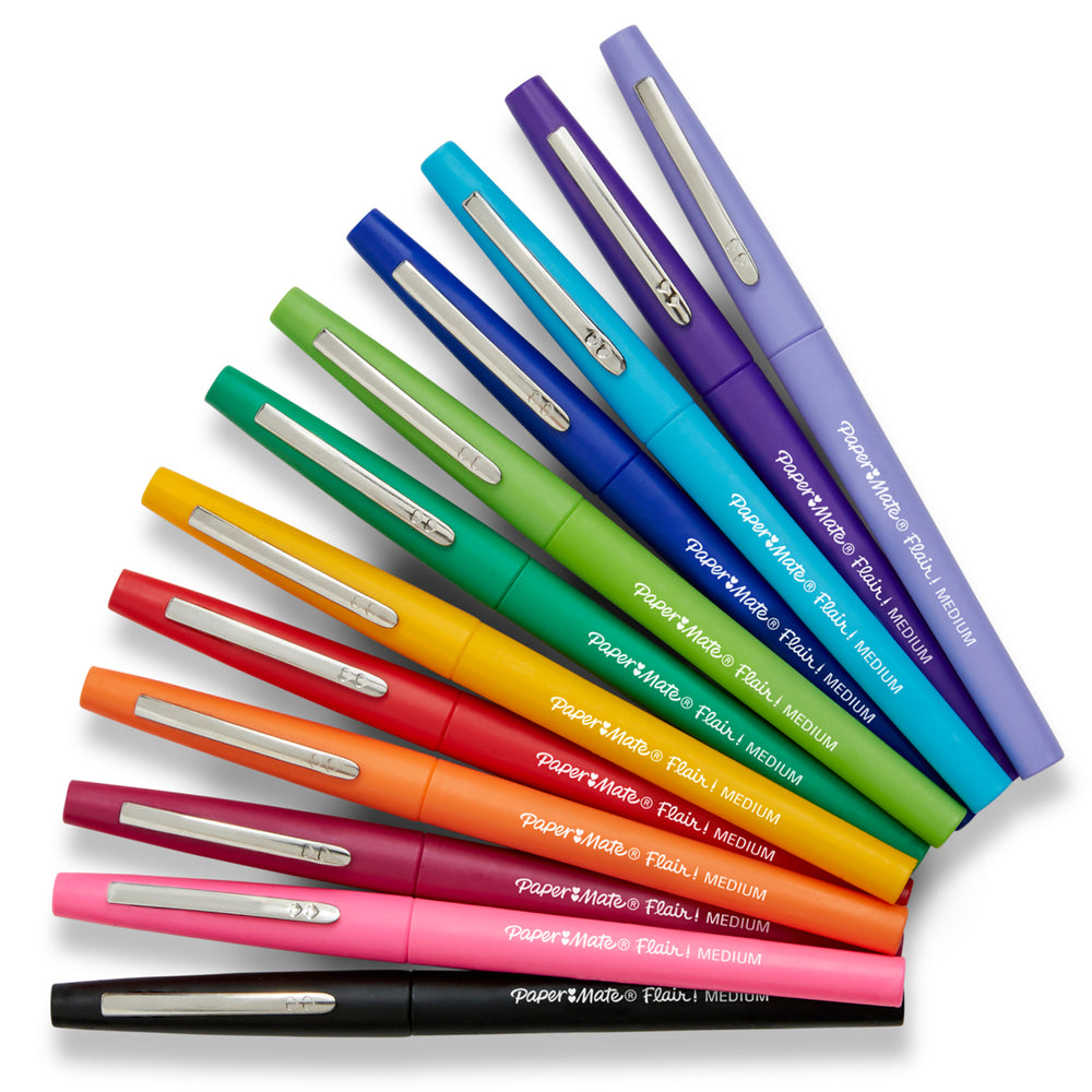 Image of Paper Mate Flair Felt Pens - 0.7mm - Assorted Colours - 24 Pack