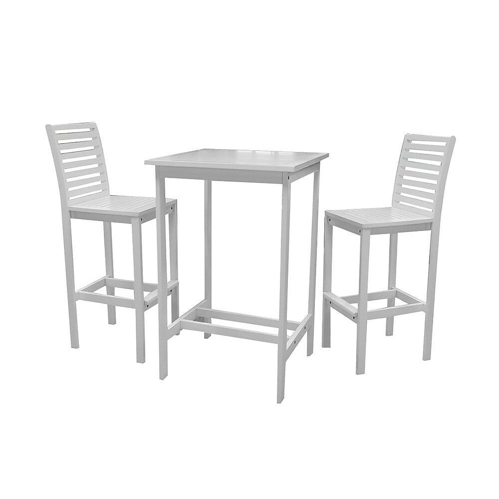 Image of VIFAH Bradley Outdoor Bar Set, White (V1357SET2)