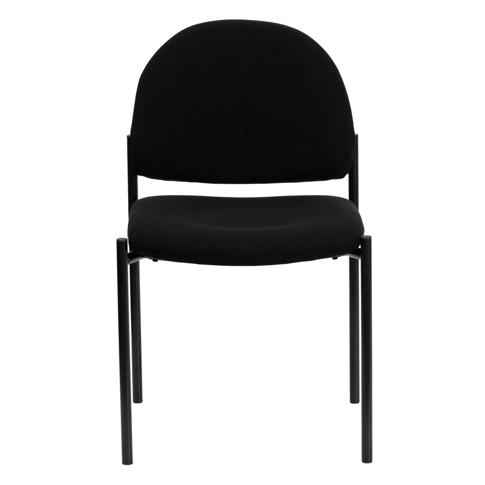 Image of Flash Furniture Comfort Black Fabric Stackable Steel Side Reception Chair