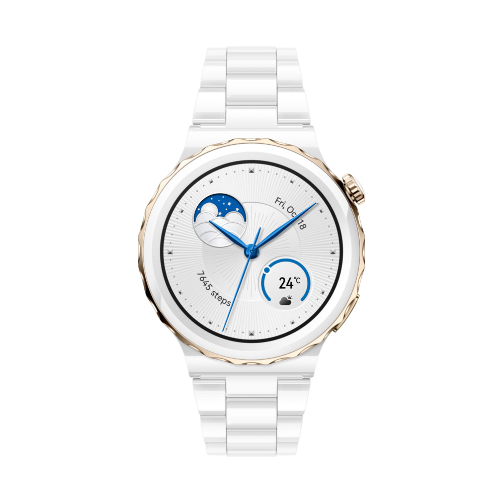 Image of Huawei Watch GT 3 Pro 43mm Ceramic - Ceramic Case with Ceramic Strap - White