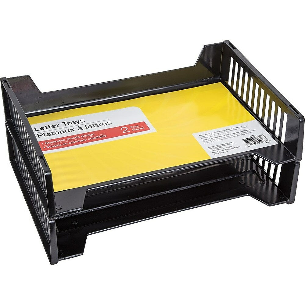 Image of Letter Tray - 13 5/8" x 3 5/16" - Black - 2 Pack