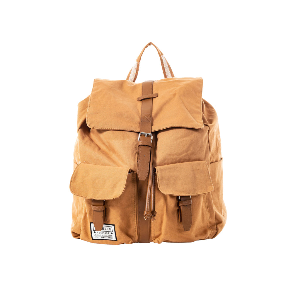 Image of Renwick Canvas Backpack - Camel, Brown