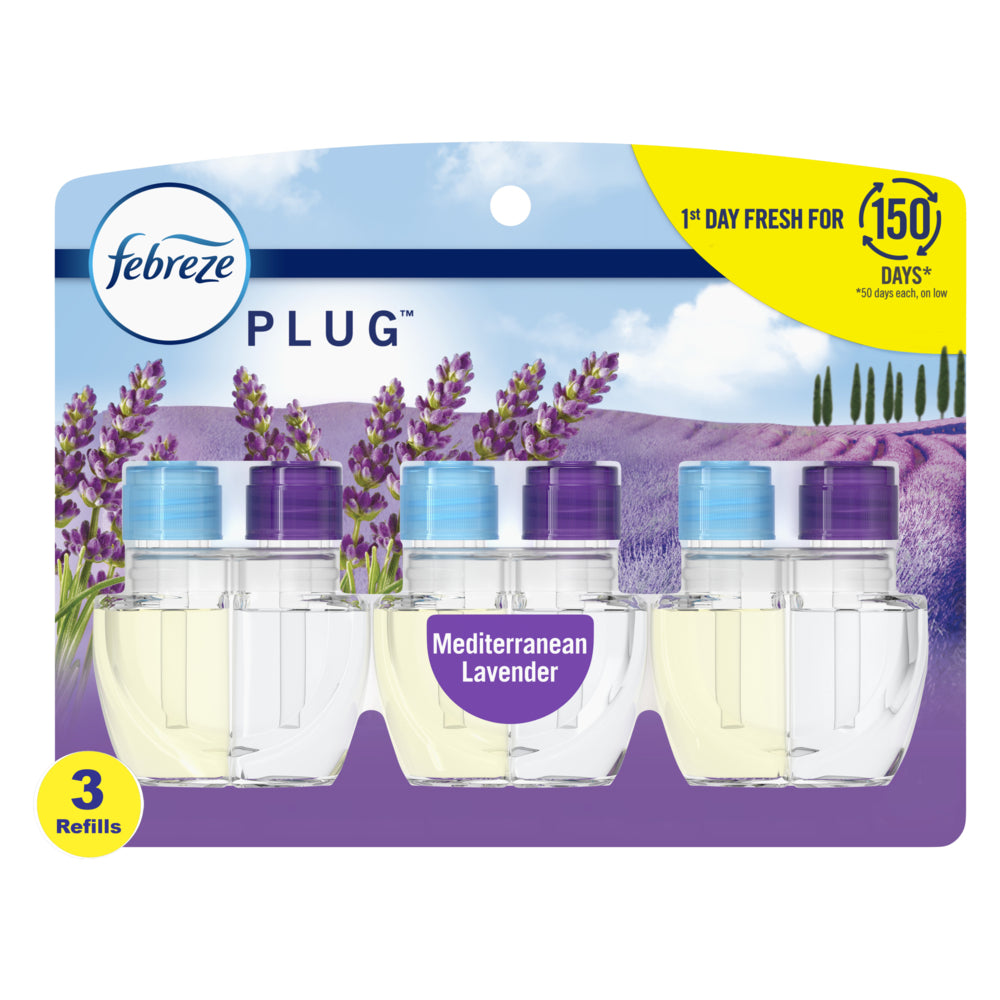 Image of Febreze Plug Air Freshener Oil Refill - Lavender Scent - 3 Pack, Yellow