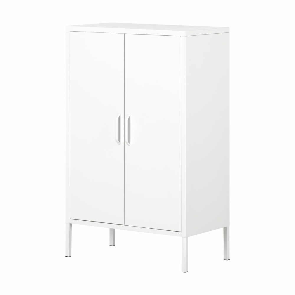 Image of South Shore Crea Metal 2-Door Accent Cabinet - White