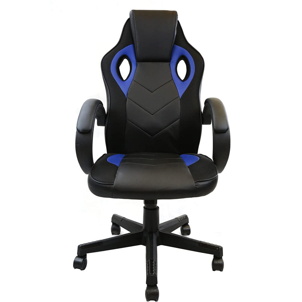 Image of Nicer Furniture Reclining Racing Game Chair with Back Tilt and Armrest - Blue