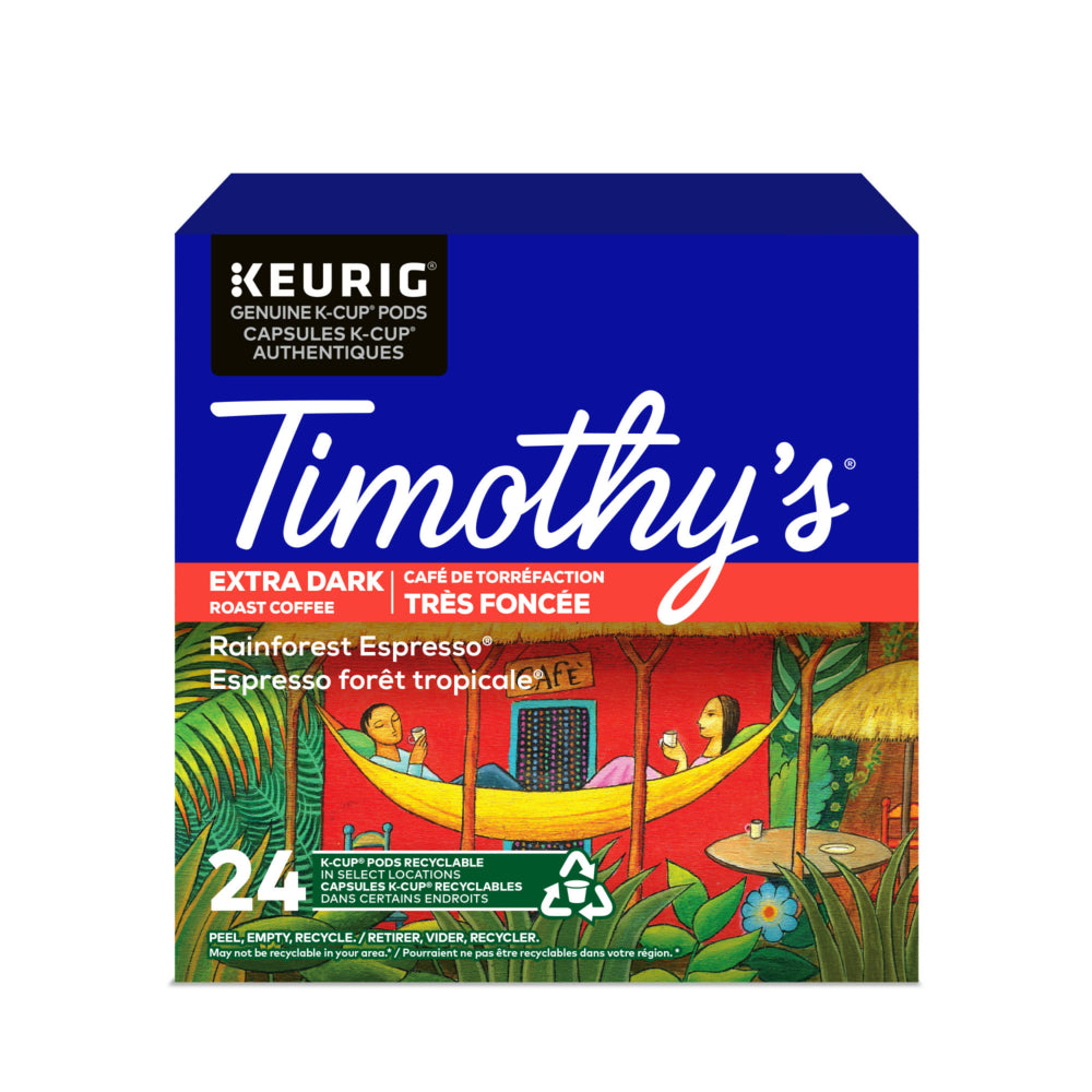 Image of Timothy's Rainforest Espresso Coffee K-Cup Pods - 24 Pack